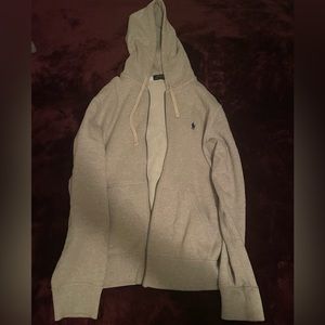 grey polo zip up jacket